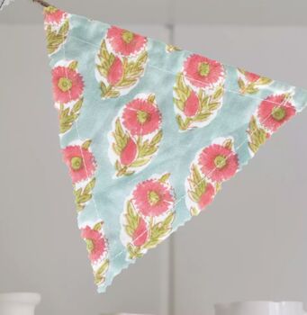 Hand Block Print Bunting Cotton, 3 of 4