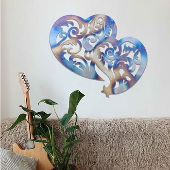 Metal Hearts Wall Art Bedroom Hanging Decor, 5 of 12