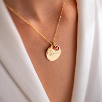 Esme Birthday Disc And Birthstone Necklace Photo Set, 4 of 12