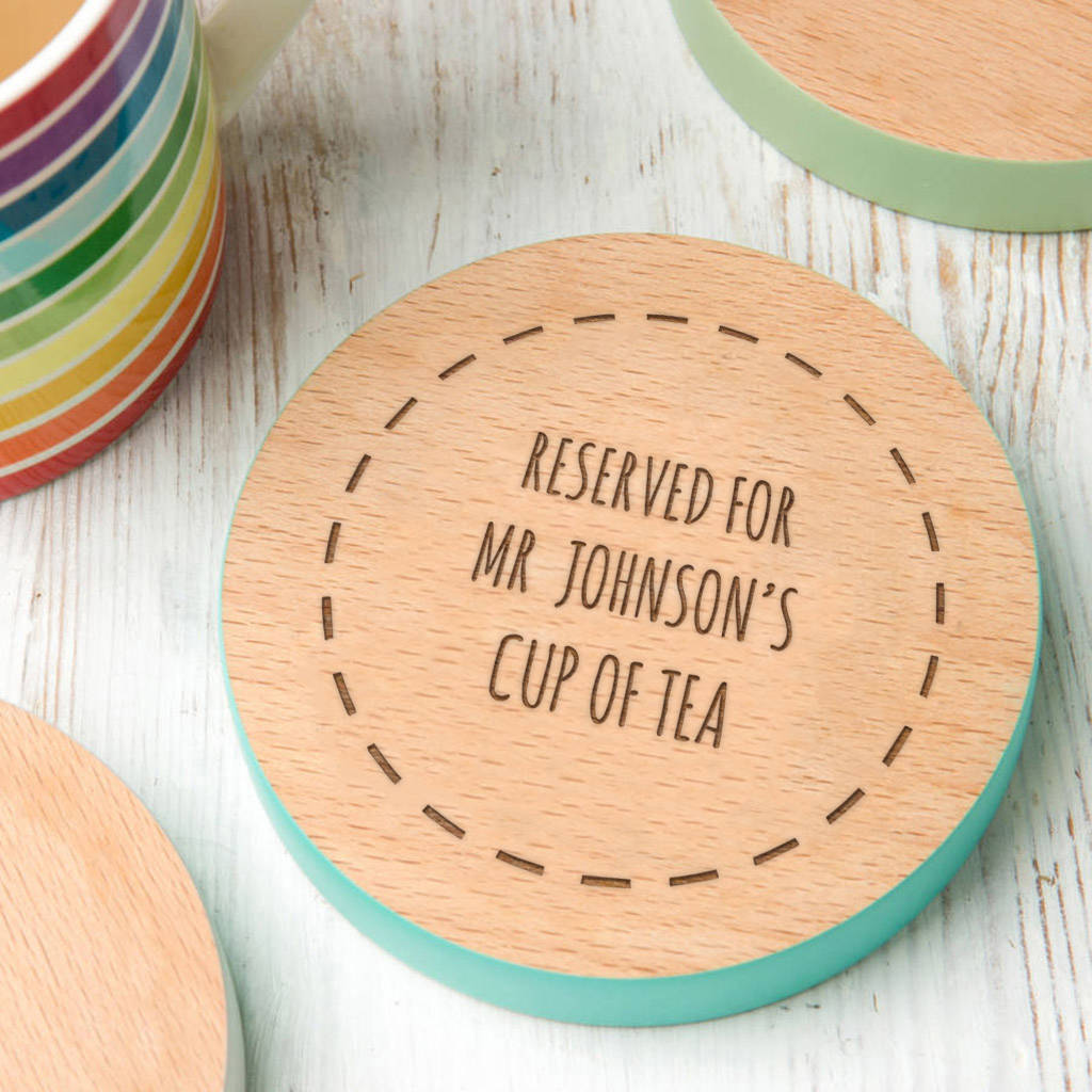 Personalised Wooden Drinks Coaster For Teacher, 1 of 7