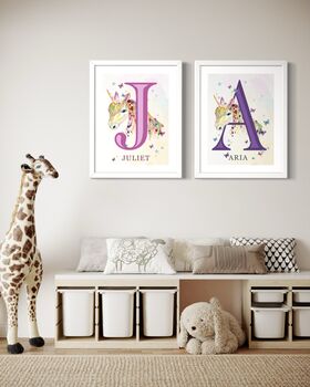 Personalised Unicorn Alphabet Poster, 6 of 12