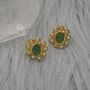 Pearl, Emerald Stud Earrings, thumbnail 4 of 6