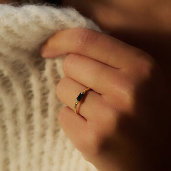 Black Onyx Baguette Ring, 5 of 9