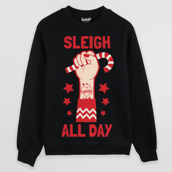 Sleigh All Day Women's Christmas Jumper, 11 of 11