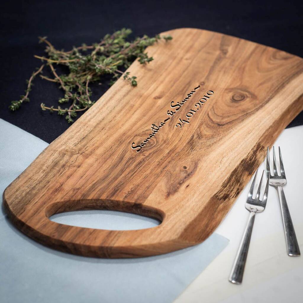 Personalised Wooden Serving Board With Handle, 1 of 3