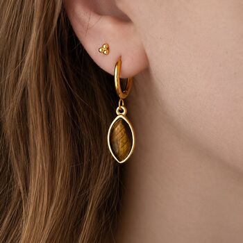 Waterproof Tigers Eye Earrings, 2 of 5