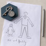 Personalised Daddy And Me Childs Drawing Keyring, thumbnail 2 of 5