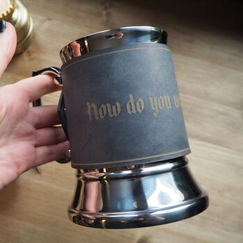 Custom Quote Leather Wrapped Tankard, 3 of 8