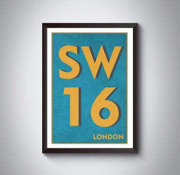 Sw16 Streatham Tooting London Postcode Art Print, 10 of 10