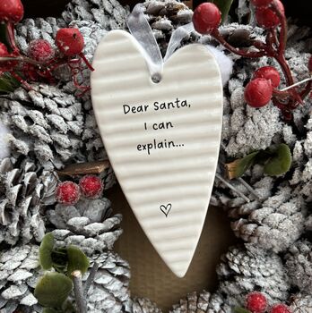 Dear Santa Naughty Christmas Hanging Hearts, 5 of 5