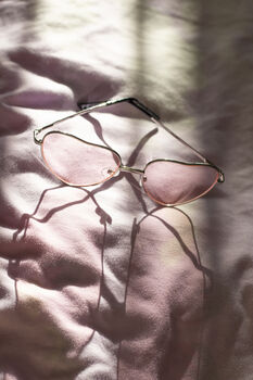 Baby Pink Tint Metal Frame Heart Shaped Sunglasses, 5 of 5