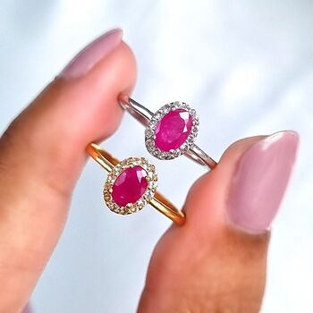 Natural Ruby Ring In Sterling Silver And Gold Vermeil, 3 of 11