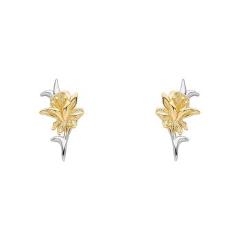 Sterling Silver Heritage Daffodil Stud Earrings, 4 of 5