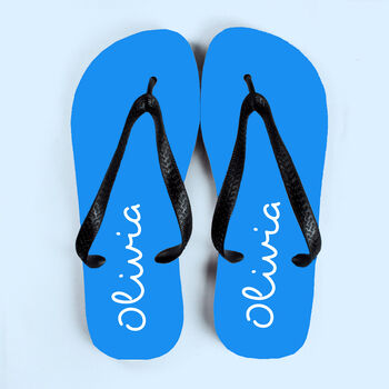 Personalised Blue Summer Style Flip Flops, 4 of 6