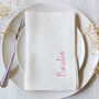Embroidered Personalised Linen Napkin, thumbnail 6 of 6
