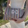 Personalised Chevron Ibiza Stripe Zig Zag Pouch Clutch Bag, thumbnail 1 of 5