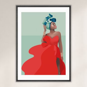Woman In Rose Illustrated Art Print, 4 of 6