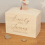 Personalised Wedding Fund Engraved Wooden Money Box, thumbnail 1 of 3