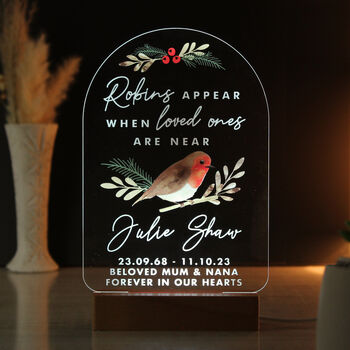 Personalised Robins Memorial LED Light, 6 of 12
