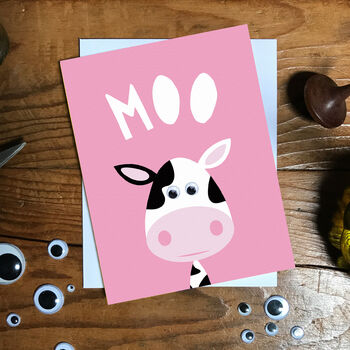 Cow 'Moo' Birthday/Thank You Card, 2 of 3