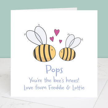 Grandad You're The Bee's Knees Personalised Father's Day Card, 2 of 2