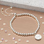 Sterling Silver And Diamond Personalised Ball Bracelet, thumbnail 1 of 3