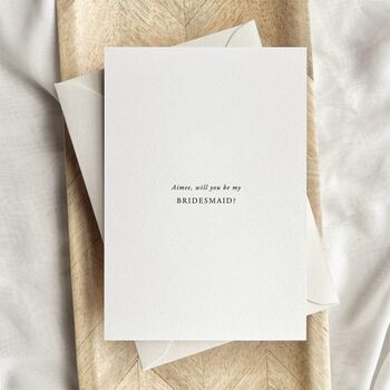 Personalised Will You Be My.. Minimal Wedding Proposal Card, 4 of 4