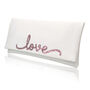 Love Bridal Clutch With Flourish Font, thumbnail 4 of 5