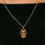 Hamsa Hand Gold Plated And Silver Plated Necklace, thumbnail 2 of 3