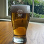 60th Birthday Bow Tie Beer Glass, thumbnail 6 of 9
