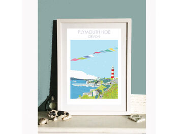 Plymouth Lido And Smeatons Tower Devon Print, 2 of 5