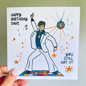 Disco Dancer Still Got It Birthday Card For Him, 2 of 4