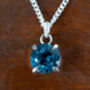 9mm London Blue Topaz Necklace In Sterling Silver, thumbnail 3 of 5