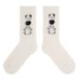 Black And Cream Dog Print Mid Calf Length Socks, thumbnail 2 of 2