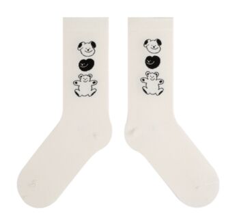 Black And Cream Dog Print Mid Calf Length Socks, 2 of 2