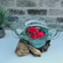 Handcrafted Teak Root And Molten Glass Bowl Wooden Flower, thumbnail 7 of 10