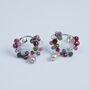 Dainty Gemstone Earrings With Rose Pearl Drop, thumbnail 3 of 9