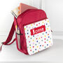 Personalised Girl's Patterned Red Rucksack, thumbnail 11 of 12
