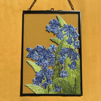 Framed Bluebell Embroidery Artwork, 4 of 4