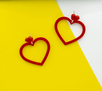 Heart Cut Out Acrylic Earrings, 2 of 2