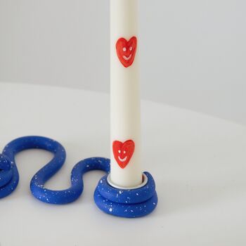 Hand Painted Heart Smiley Candlestick, 5 of 6