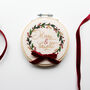 “Merry And Bright” Wreath With Velvet Bow Beginner Embroidery Kit, Hand Embroidery, thumbnail 6 of 6