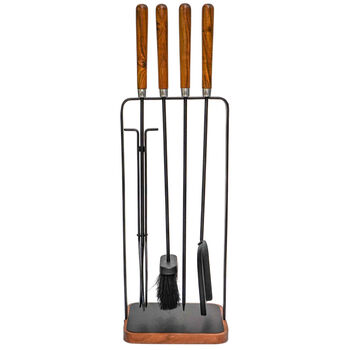 Wooden Handle Fire Tools Set Square, 2 of 3