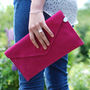 Personalised Suede Leather Envelope Clutch Bag, thumbnail 1 of 12