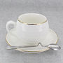 Hexa Cup And Saucer White Finish, thumbnail 2 of 6