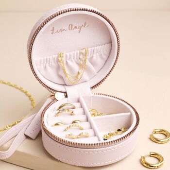 Personalised Mini Round Travel Jewellery Case, 6 of 6