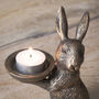 Bronze Rabbit Tealight Holder, thumbnail 3 of 5