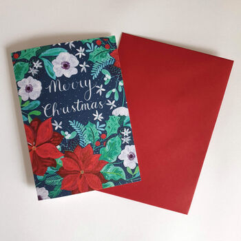 Poinsettia Christmas Card, 4 of 6