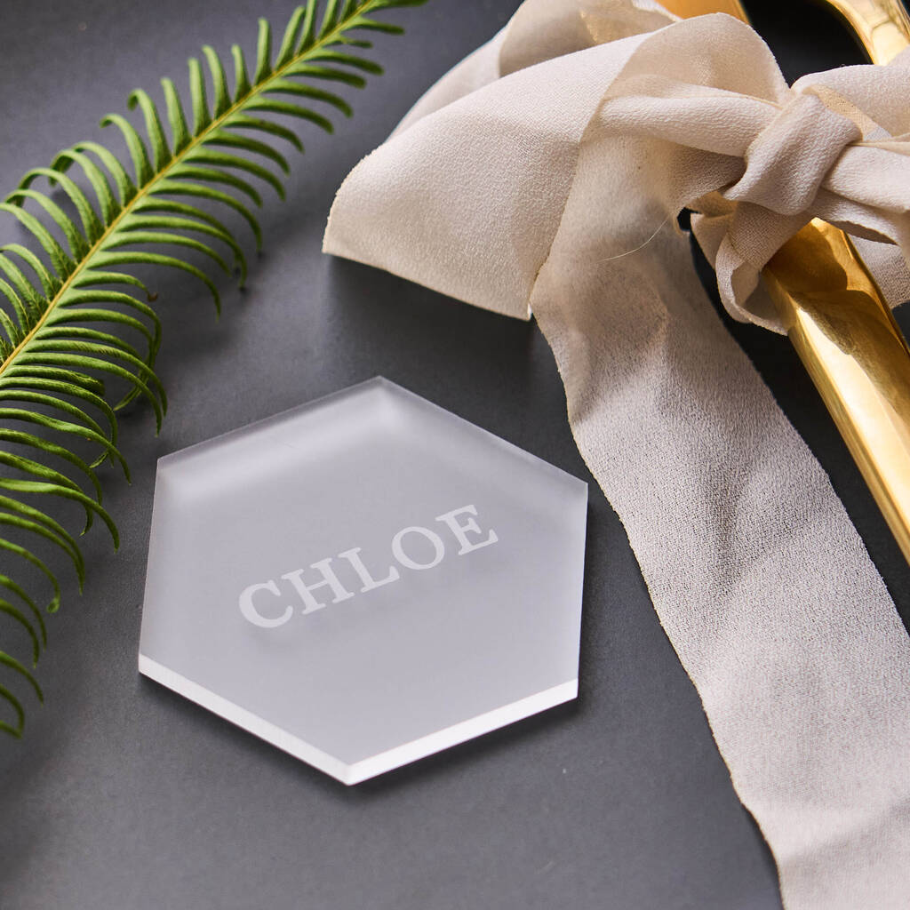 Frosted Hexagon Wedding Place Setting, 1 of 4
