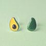 Avocado Enamel Studs, thumbnail 1 of 3